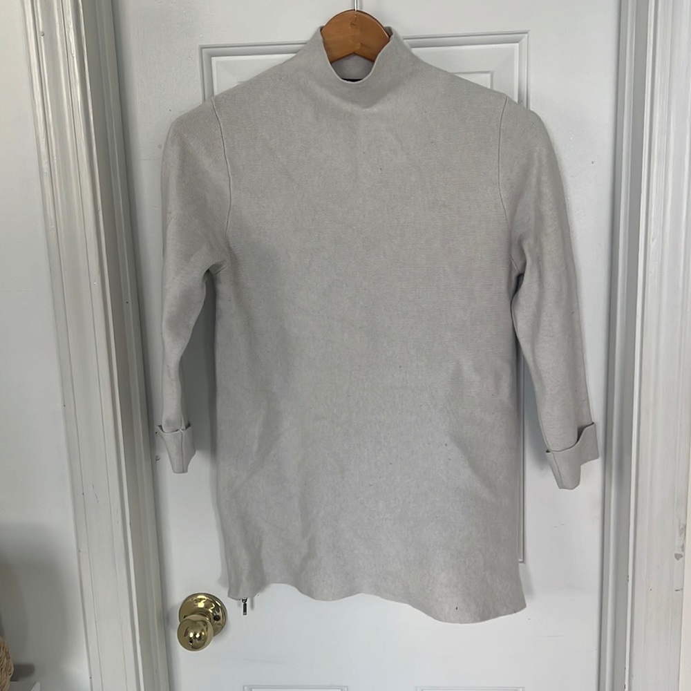 Boxy Mock Neck Sweater - Cream